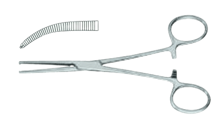 Затискач кровозупинний Кохера, зубчастий, вертикально-зirнутий, 1 /2 зуба, 160 мм Surgimax 06-263-16